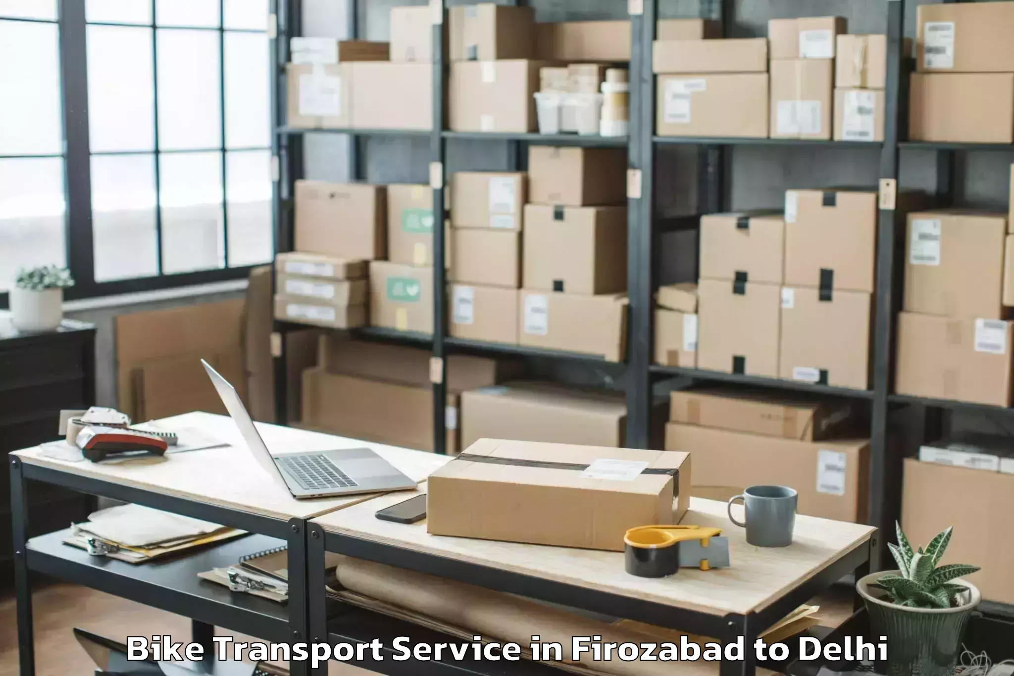 Easy Firozabad to Pitampura Bike Transport Booking